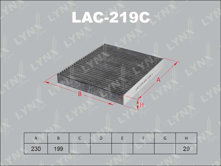 LYNXauto LAC-219C Aktivkohle-Kabinenfilter LAC219C: Kaufen Sie zu einem guten Preis in Polen bei 2407.PL!