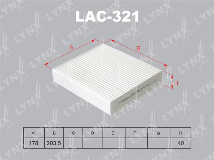 LYNXauto LAC-321 Фильтр салона LAC321: Отличная цена - Купить в Польше на 2407.PL!