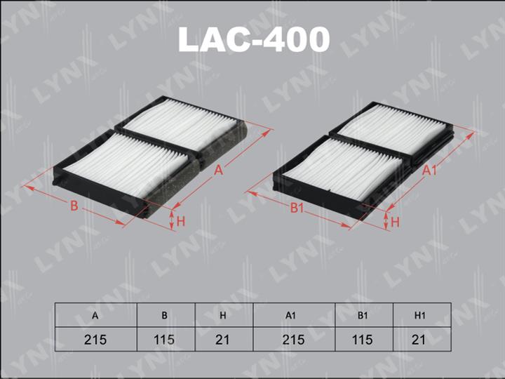LYNXauto LAC-400 Фильтр салона LAC400: Отличная цена - Купить в Польше на 2407.PL!