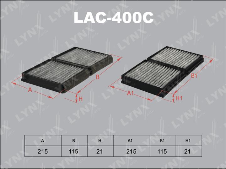 LYNXauto LAC-400C Filtr kabinowy z węglem aktywnym LAC400C: Dobra cena w Polsce na 2407.PL - Kup Teraz!
