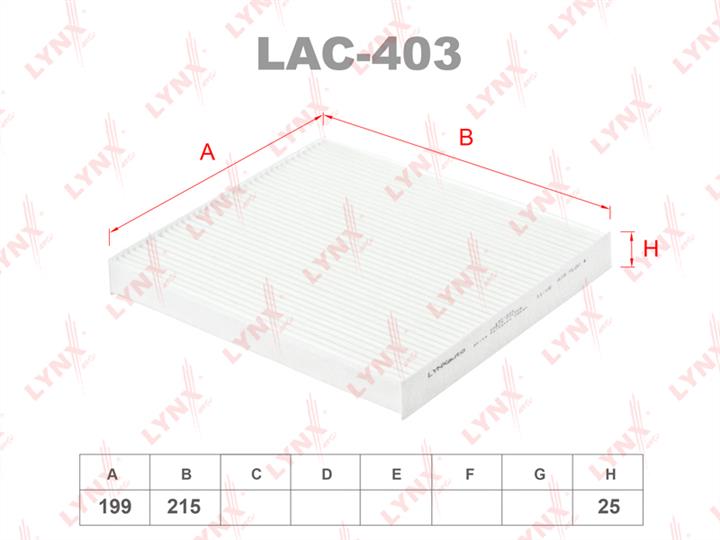 LYNXauto LAC-403 Filter, interior air LAC403: Buy near me in Poland at 2407.PL - Good price!
