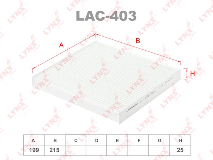 LYNXauto LAC-403 Filtr kabinowy LAC403: Dobra cena w Polsce na 2407.PL - Kup Teraz!