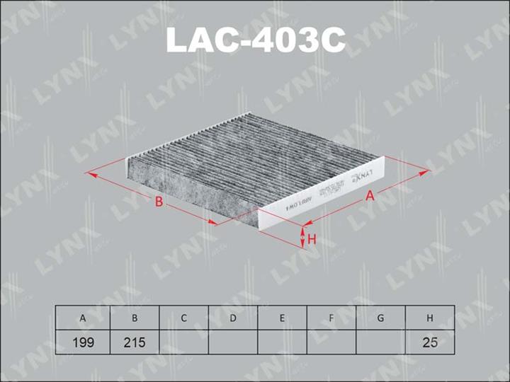 LYNXauto LAC-403C Фільтр салону з активованим вугіллям LAC403C: Приваблива ціна - Купити у Польщі на 2407.PL!