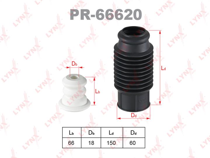 LYNXauto PR-66620 Bellow and bump for 1 shock absorber PR66620: Buy near me in Poland at 2407.PL - Good price!