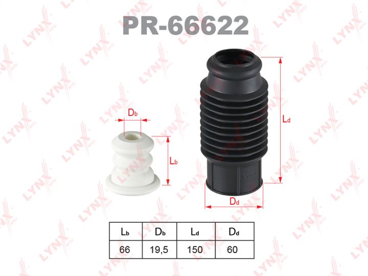 LYNXauto PR-66622 Bellow and bump for 1 shock absorber PR66622: Buy near me in Poland at 2407.PL - Good price!