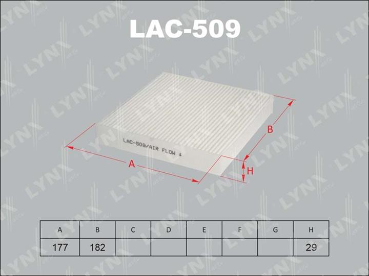 LYNXauto LAC-509 Filter, Innenraumluft LAC509: Bestellen Sie in Polen zu einem guten Preis bei 2407.PL!