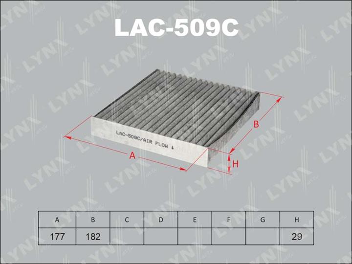 LYNXauto LAC-509C Фільтр салону з активованим вугіллям LAC509C: Приваблива ціна - Купити у Польщі на 2407.PL!