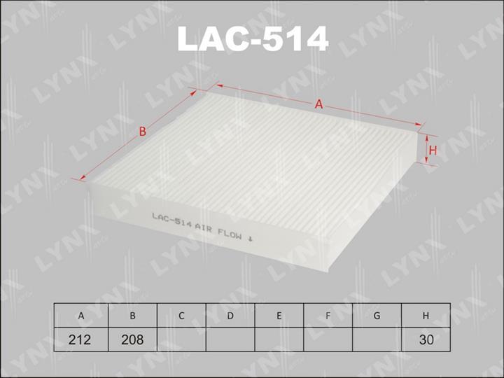 LYNXauto LAC-514 Фильтр салона LAC514: Отличная цена - Купить в Польше на 2407.PL!