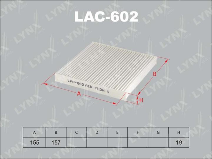 LYNXauto LAC-602 Filtr kabinowy LAC602: Dobra cena w Polsce na 2407.PL - Kup Teraz!