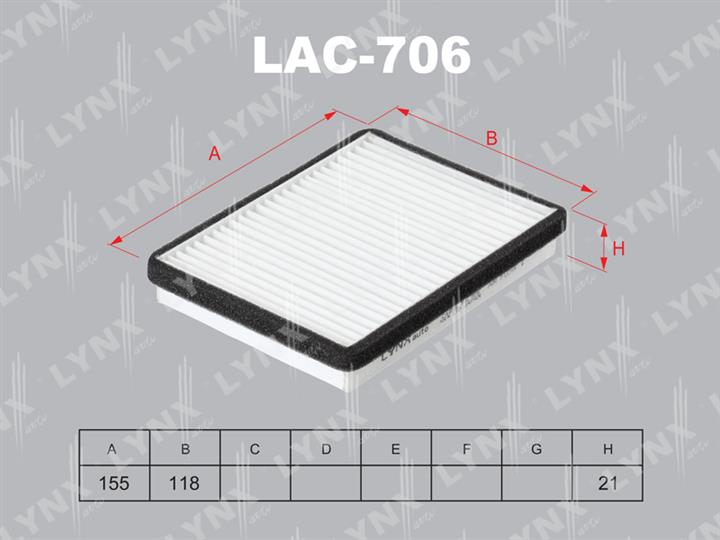 LYNXauto LAC-706 Filter, interior air LAC706: Buy near me in Poland at 2407.PL - Good price!
