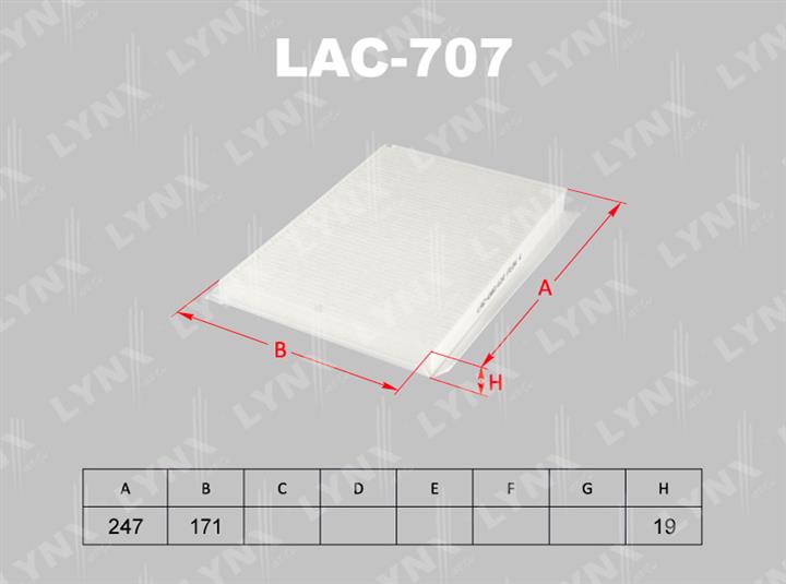 LYNXauto LAC-707 Filter, interior air LAC707: Buy near me in Poland at 2407.PL - Good price!
