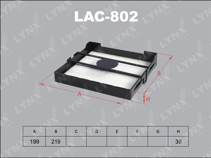 LYNXauto LAC-802 Filter, interior air LAC802: Buy near me in Poland at 2407.PL - Good price!