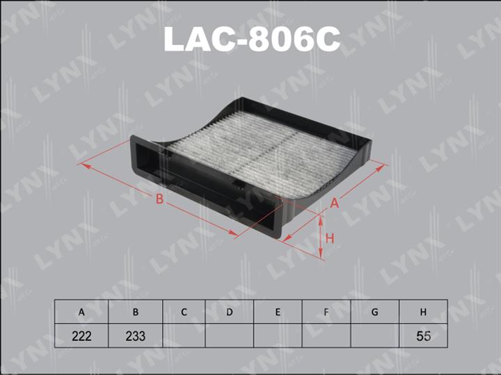LYNXauto LAC-806C Фильтр салона с активированным углем LAC806C: Отличная цена - Купить в Польше на 2407.PL!