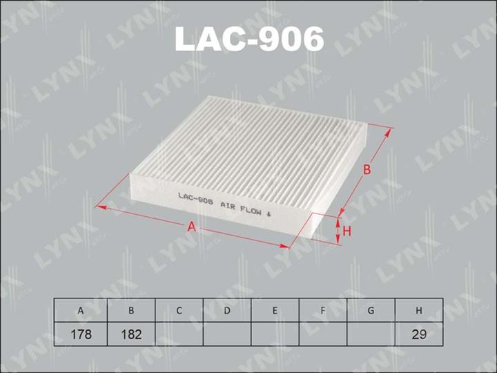 LYNXauto LAC-906 Filter, Innenraumluft LAC906: Bestellen Sie in Polen zu einem guten Preis bei 2407.PL!