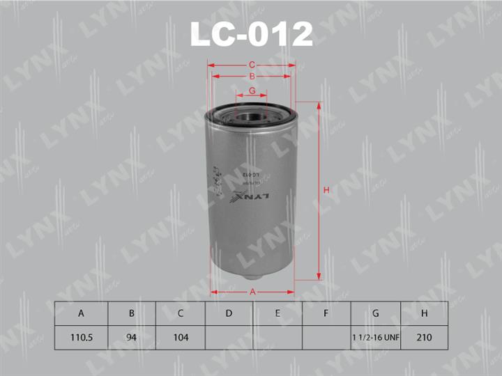 LYNXauto LC-012 Oil Filter LC012: Buy near me in Poland at 2407.PL - Good price!