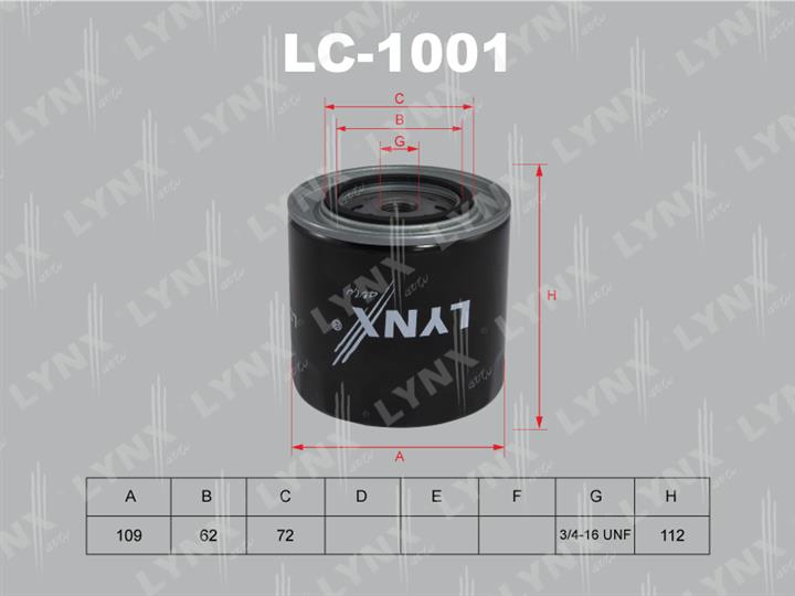 LYNXauto LC-1001 Ölfilter LC1001: Kaufen Sie zu einem guten Preis in Polen bei 2407.PL!