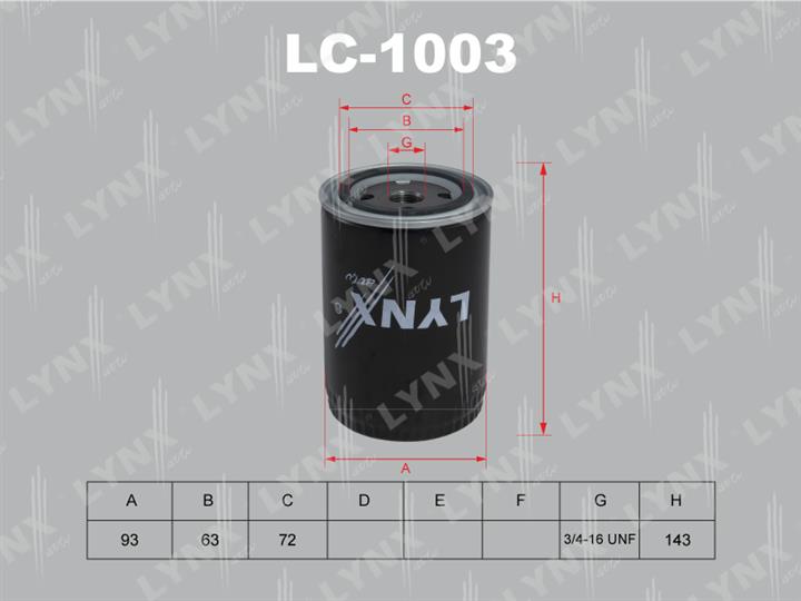 LYNXauto LC-1003 Масляный фильтр LC1003: Отличная цена - Купить в Польше на 2407.PL!