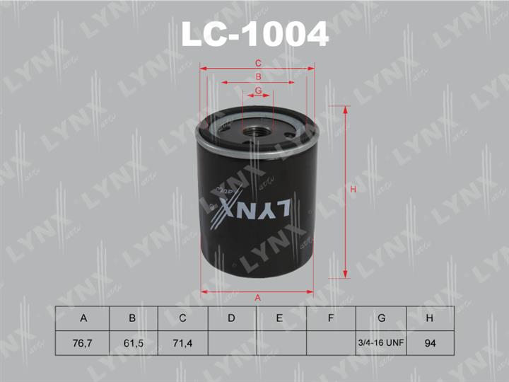 LYNXauto LC-1004 Масляный фильтр LC1004: Отличная цена - Купить в Польше на 2407.PL!