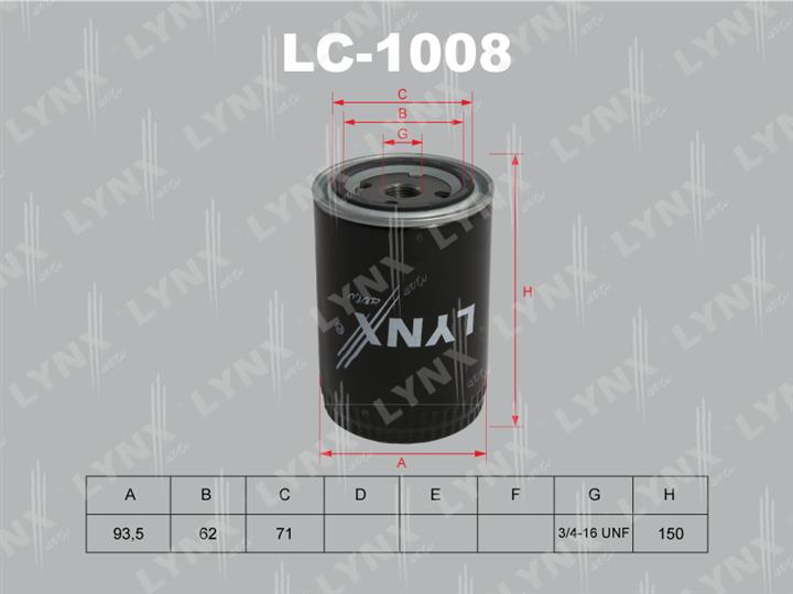 LYNXauto LC-1008 Oil Filter LC1008: Buy near me in Poland at 2407.PL - Good price!