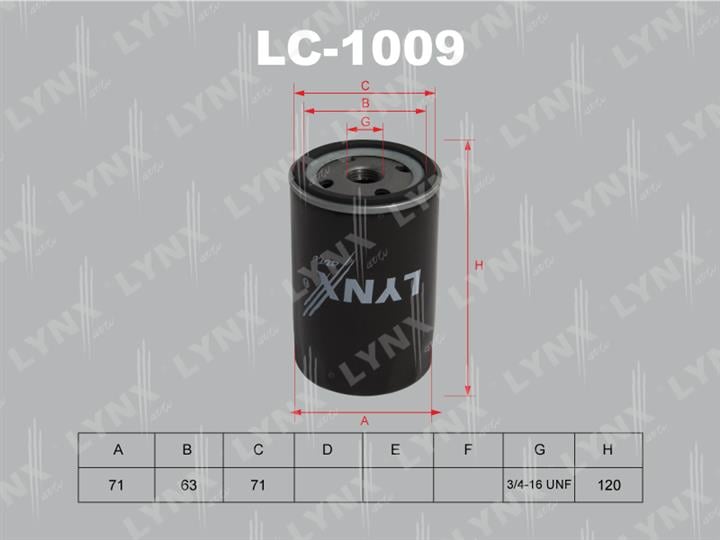 LYNXauto LC-1009 Oil Filter LC1009: Buy near me in Poland at 2407.PL - Good price!
