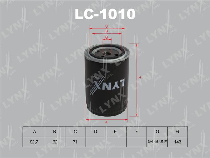 LYNXauto LC-1010 Filtr oleju LC1010: Dobra cena w Polsce na 2407.PL - Kup Teraz!