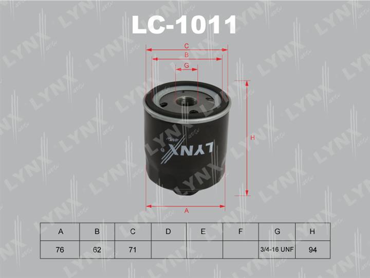 LYNXauto LC-1011 Масляный фильтр LC1011: Отличная цена - Купить в Польше на 2407.PL!
