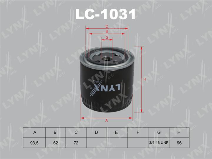 LYNXauto LC-1031 Ölfilter LC1031: Kaufen Sie zu einem guten Preis in Polen bei 2407.PL!