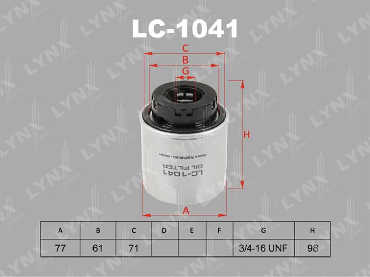 LYNXauto LC-1041 Масляный фильтр LC1041: Отличная цена - Купить в Польше на 2407.PL!