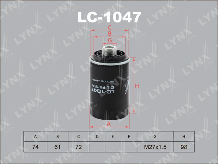 LYNXauto LC-1047 Масляный фильтр LC1047: Отличная цена - Купить в Польше на 2407.PL!