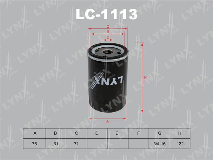 LYNXauto LC-1113 Oil Filter LC1113: Buy near me in Poland at 2407.PL - Good price!
