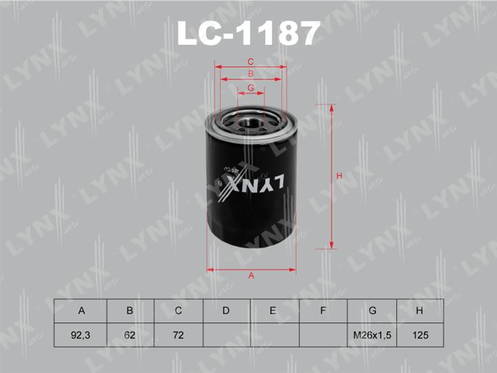 LYNXauto LC-1187 Oil Filter LC1187: Buy near me in Poland at 2407.PL - Good price!
