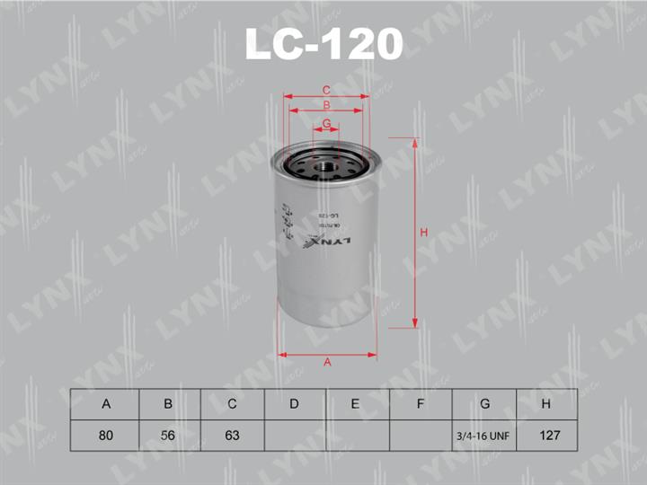 LYNXauto LC-120 Фільтр масляний LC120: Приваблива ціна - Купити у Польщі на 2407.PL!