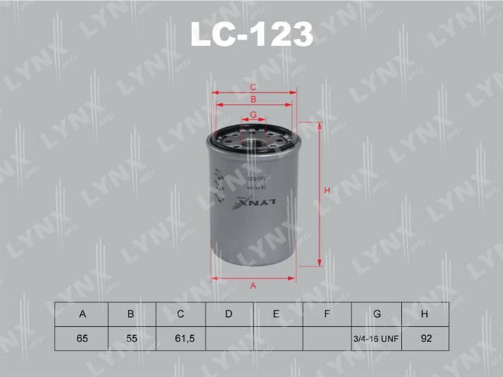 LYNXauto LC-123 Oil Filter LC123: Buy near me in Poland at 2407.PL - Good price!