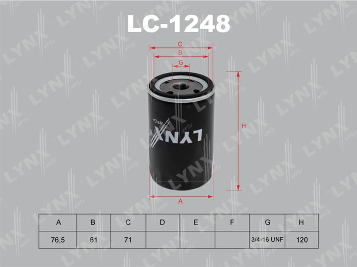 LYNXauto LC-1248 Oil Filter LC1248: Buy near me at 2407.PL in Poland at an Affordable price!
