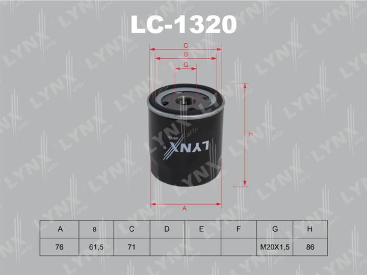 LYNXauto LC-1320 Масляный фильтр LC1320: Купить в Польше - Отличная цена на 2407.PL!