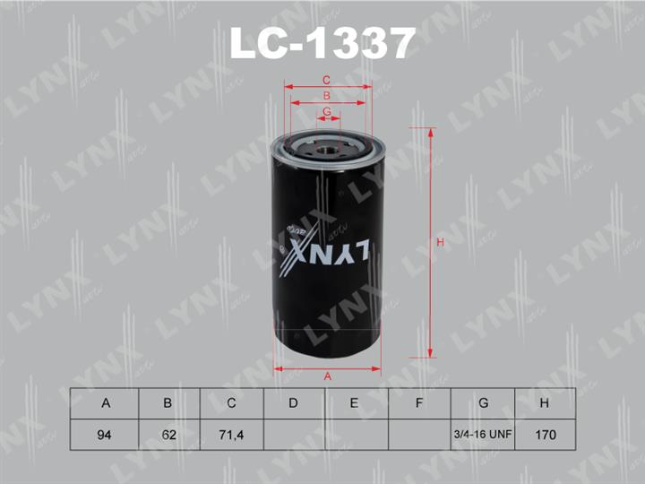 LYNXauto LC-1337 Масляный фильтр LC1337: Отличная цена - Купить в Польше на 2407.PL!