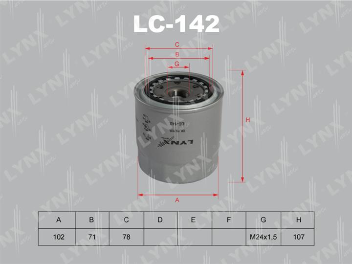 LYNXauto LC-142 Oil Filter LC142: Buy near me in Poland at 2407.PL - Good price!