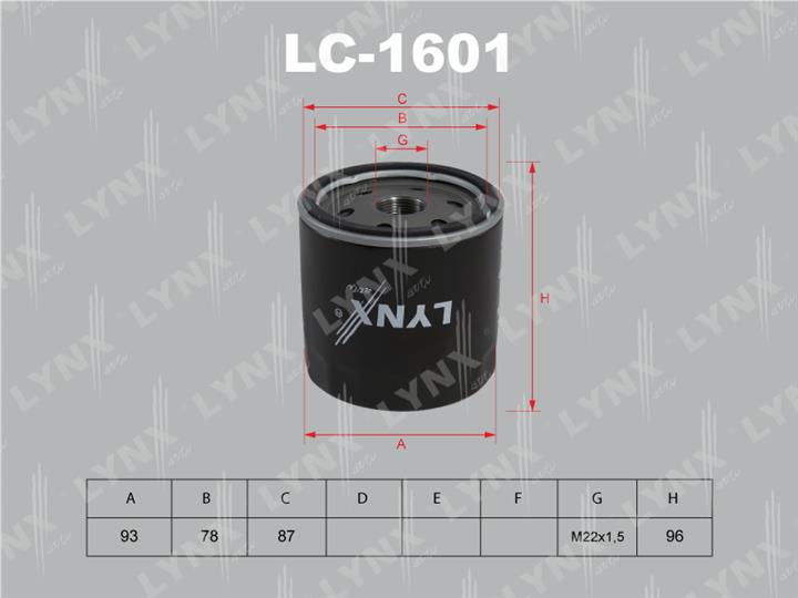 LYNXauto LC-1601 Ölfilter LC1601: Bestellen Sie in Polen zu einem guten Preis bei 2407.PL!