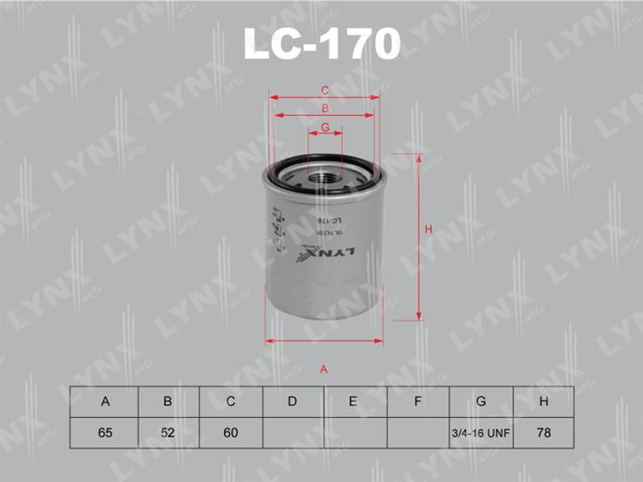 LYNXauto LC-170 Oil Filter LC170: Buy near me in Poland at 2407.PL - Good price!