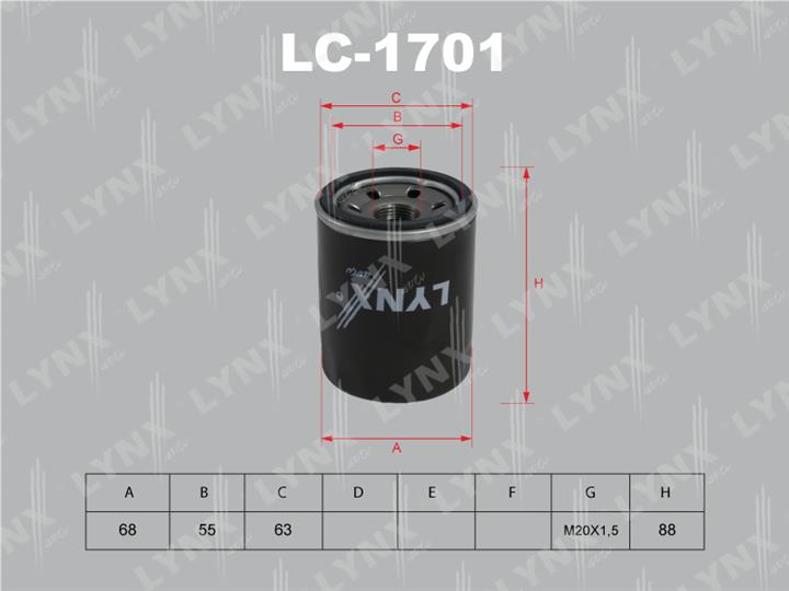 LYNXauto LC-1701 Oil Filter LC1701: Buy near me in Poland at 2407.PL - Good price!