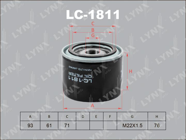 LYNXauto LC-1811 Масляный фильтр LC1811: Купить в Польше - Отличная цена на 2407.PL!