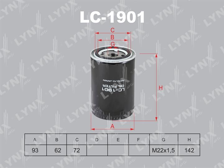 LYNXauto LC-1901 Oil Filter LC1901: Buy near me in Poland at 2407.PL - Good price!