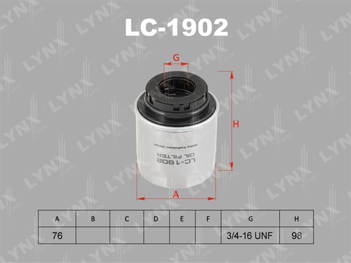 LYNXauto LC-1902 Oil Filter LC1902: Buy near me in Poland at 2407.PL - Good price!