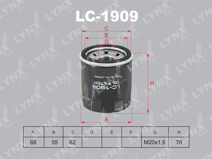 LYNXauto LC-1909 Масляный фильтр LC1909: Отличная цена - Купить в Польше на 2407.PL!