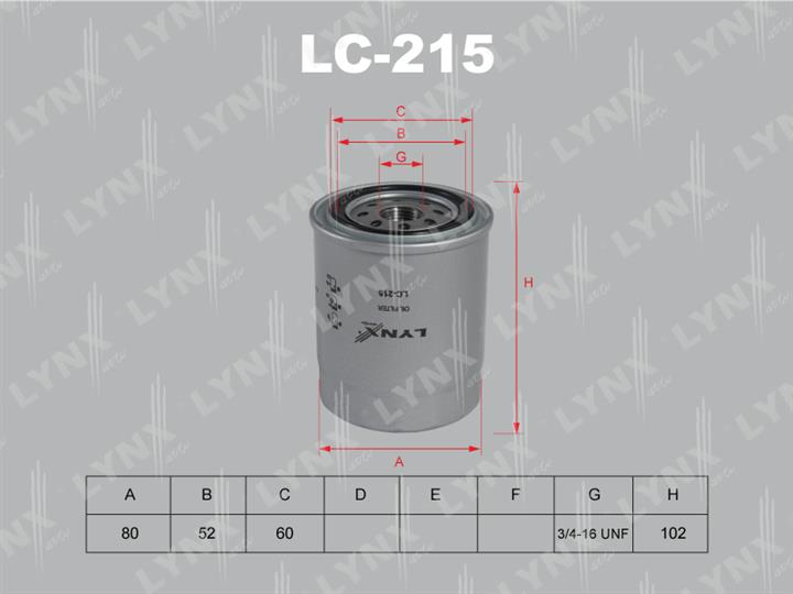 LYNXauto LC-215 Oil Filter LC215: Buy near me in Poland at 2407.PL - Good price!