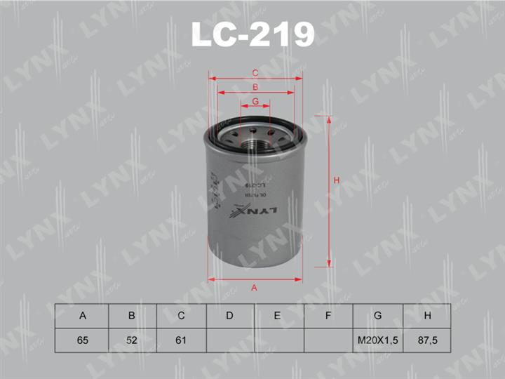 LYNXauto LC-219 Oil Filter LC219: Buy near me in Poland at 2407.PL - Good price!