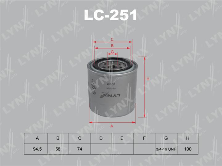 LYNXauto LC-251 Масляный фильтр LC251: Отличная цена - Купить в Польше на 2407.PL!