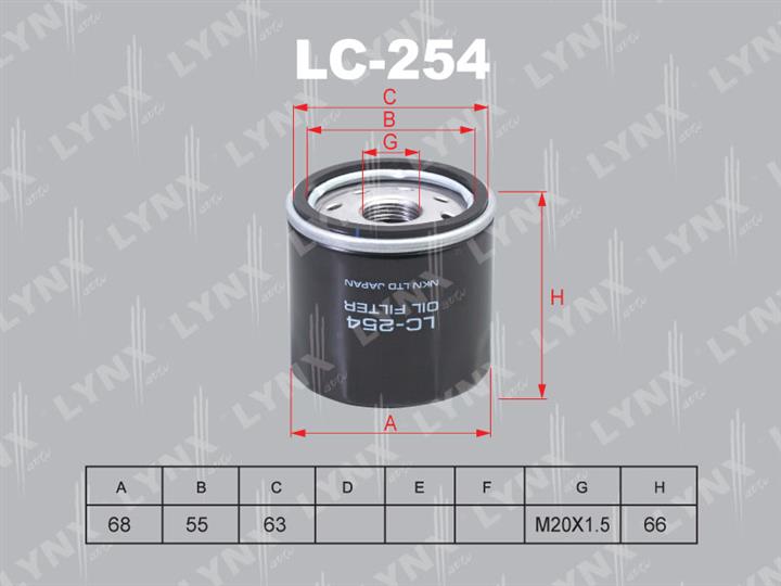 LYNXauto LC-254 Oil Filter LC254: Buy near me in Poland at 2407.PL - Good price!