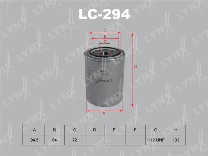 LYNXauto LC-294 Oil Filter LC294: Buy near me in Poland at 2407.PL - Good price!