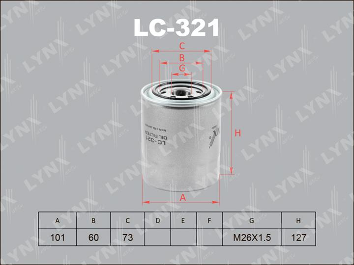 LYNXauto LC-321 Oil Filter LC321: Buy near me in Poland at 2407.PL - Good price!